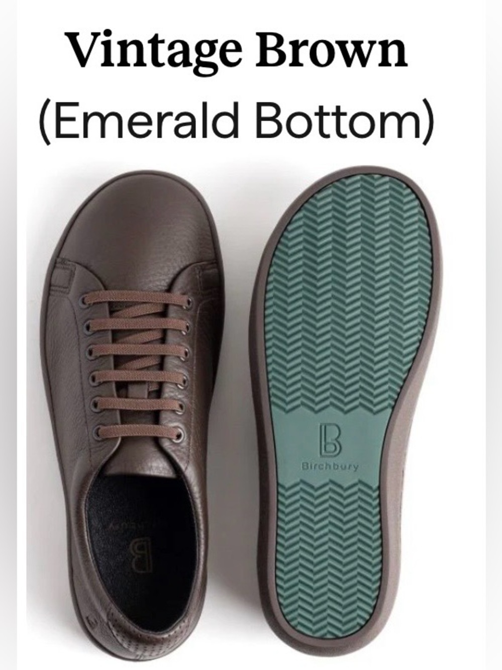 Birchbury Bramfords Minimalist&Barefoot Brown Soft Full-Grain Leather Sneakers